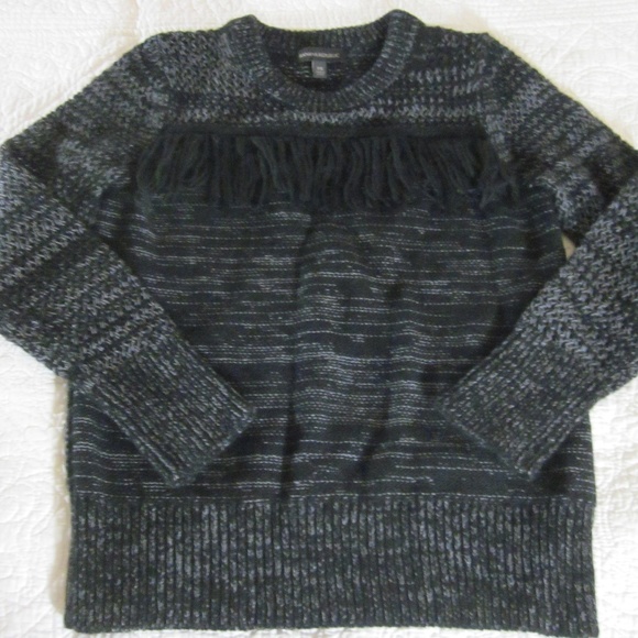 Banana Republic Sweaters Banana Republic Xs Blackgray Marled Fringe Poshmark
